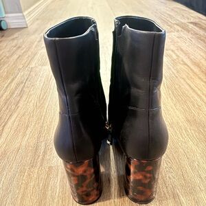 Black Michael Kors Ankle Boots with Tortoise Shell Heel